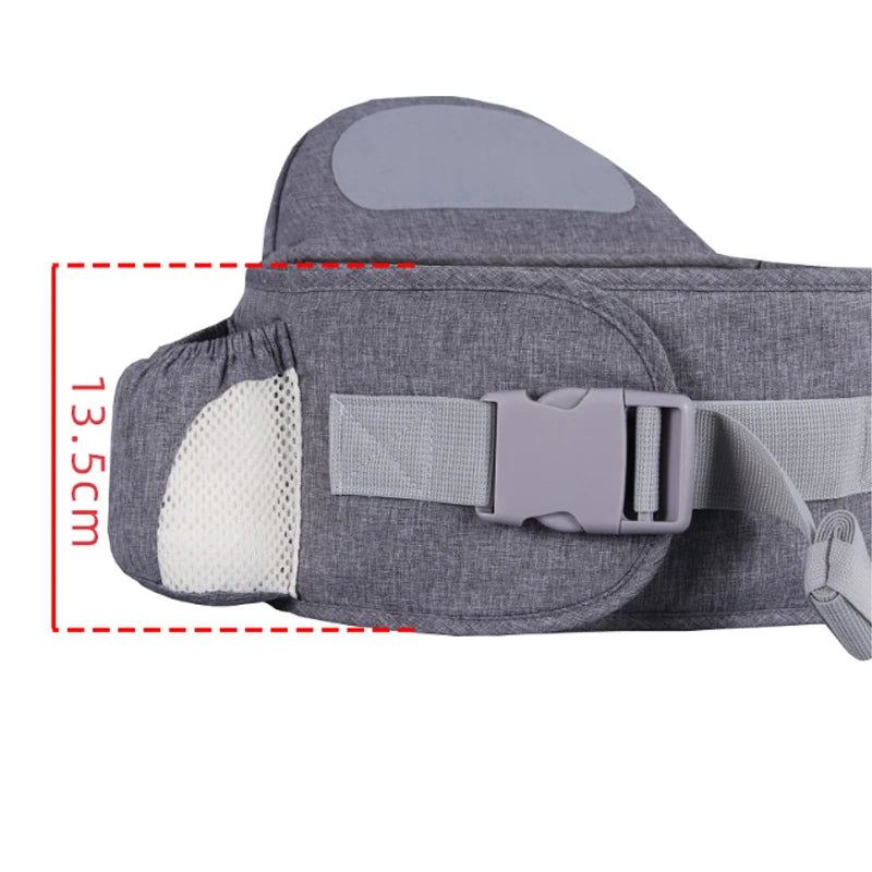Baby Hip Seat Sling with Padded Shoulder Strap, Contrast Trim and Zipper Storage Pockets, Waist Seat Carrying Accessory in Multiple Colors
