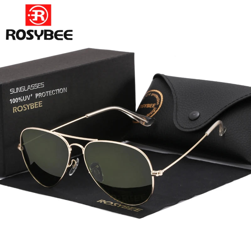 Aviator Polarized Sunglasses for Youth by ROSYBEE, Small 54mm Pilot Shades with Original Case for Older Boys, Girls and Narrow Faces