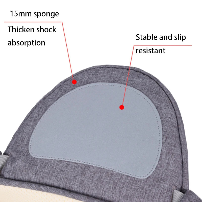 Baby Hip Seat Sling with Padded Shoulder Strap, Contrast Trim and Zipper Storage Pockets, Waist Seat Carrying Accessory in Multiple Colors