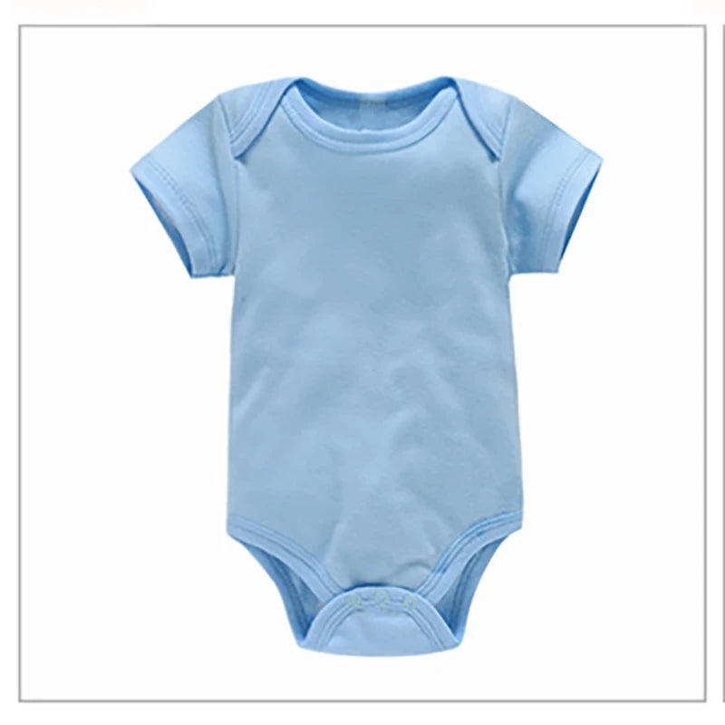 Short Sleeve Baby Bodysuits 3-Pack in 100% Cotton, Solid Color Infant One-Piece Outfits with Envelope Shoulders and Snap Bottoms for Daily Wear