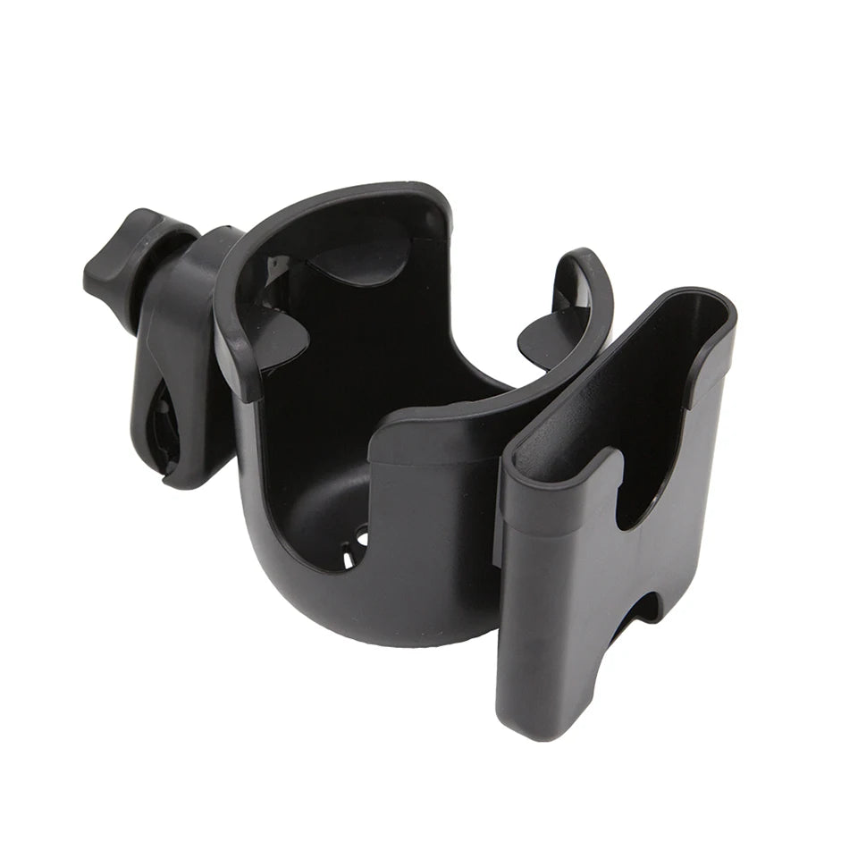 Stroller Bottle and Cup Holder with Clamp Mount and Optional Phone Slot, Single-Cup or Combination Storage Accessory for Walks and Family Outings