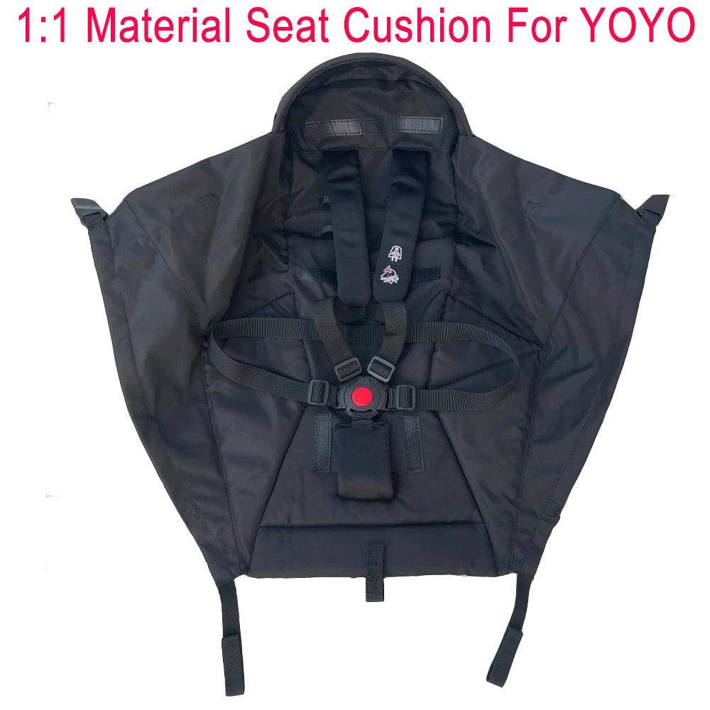 Stroller Seat Fabric Replacement for Babyzen YOYO, YOYO2 and YOYO+, Black COLU KID Cushion with 300D Textile, Cotton and Plastic Materials