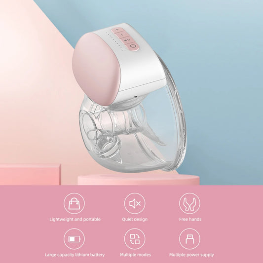 Wearable Breast Pump BB-P1 with 240ml Cup, 3 Modes and 10 Levels, Rechargeable Hands-Free Electric Design in 24mm or 28mm, Single or Double Options