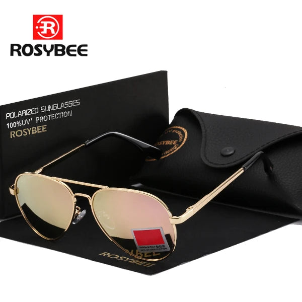 Aviator Polarized Sunglasses for Youth by ROSYBEE, Small 54mm Pilot Shades with Original Case for Older Boys, Girls and Narrow Faces