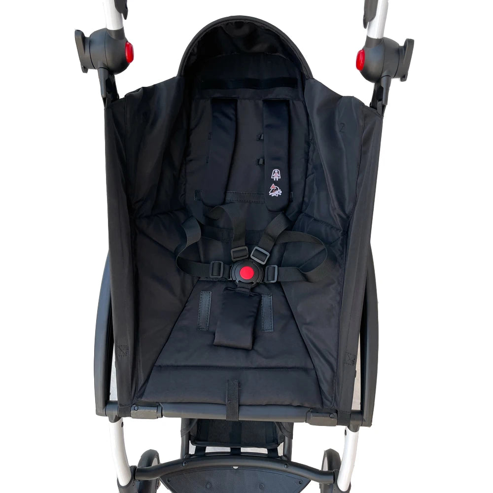 Stroller Seat Fabric Replacement for Babyzen YOYO, YOYO2 and YOYO+, Black COLU KID Cushion with 300D Textile, Cotton and Plastic Materials