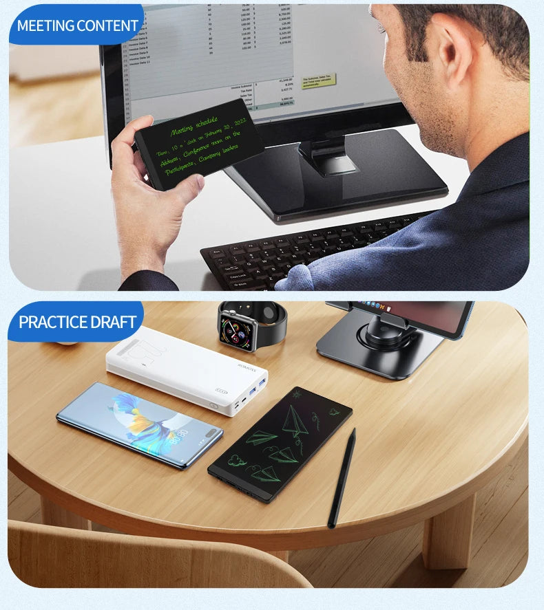 Pocket LCD Writing Pad, 6.5-Inch Full-Screen Fine-Line Tablet with Magnetic Stylus for Meeting Notes, Quick Sketches and Handwriting Practice