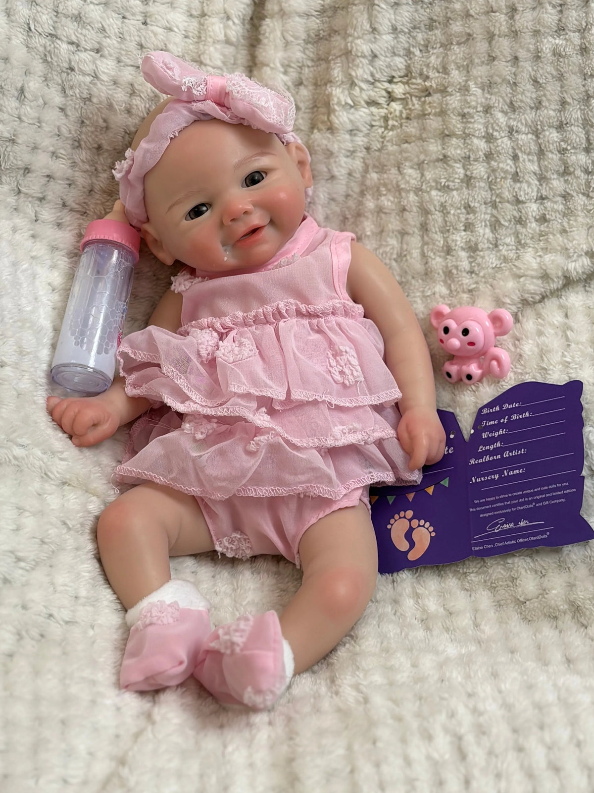 Handmade Reborn Baby Doll, 13-Inch Pascale Full Body Soft Silicone Girl with Hand-Painted Details and Open-Mouth Design for Gentle Collecting