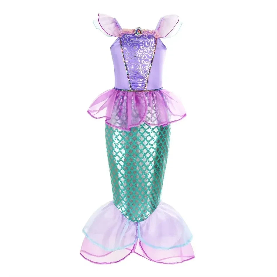 Princess Dress-Up Costumes for Girls with Mermaid and Fairy-Tale Style Options, Cotton-Blend Outfits for Birthdays, Halloween and Pretend Play