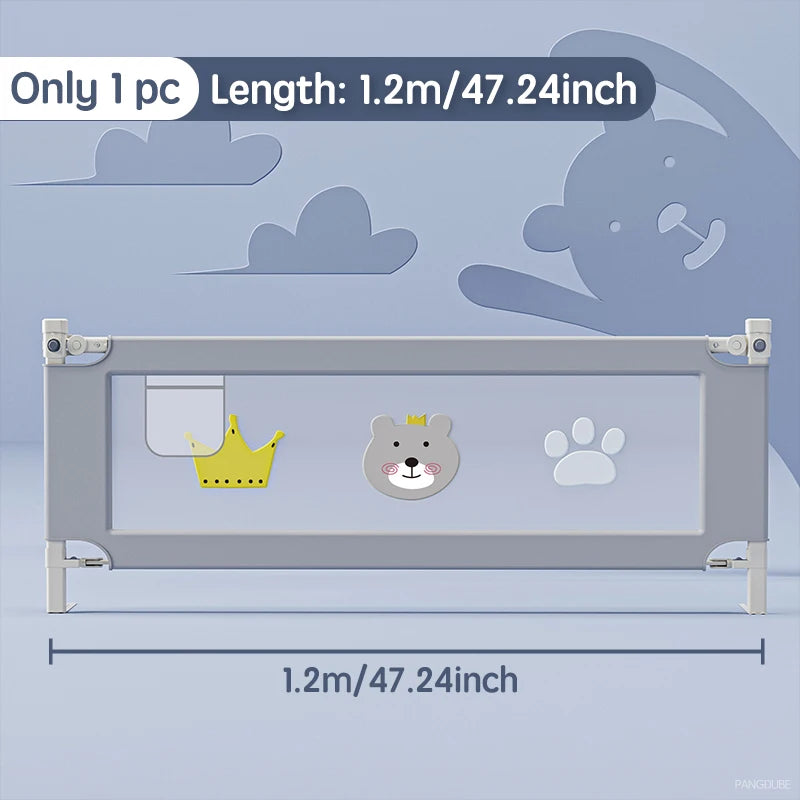 Height Adjustable Bed Rail by PANGDUBE, Single Mesh Guard Panel with Lift Mechanism, Removable Washable Fabric and Eight Length Options