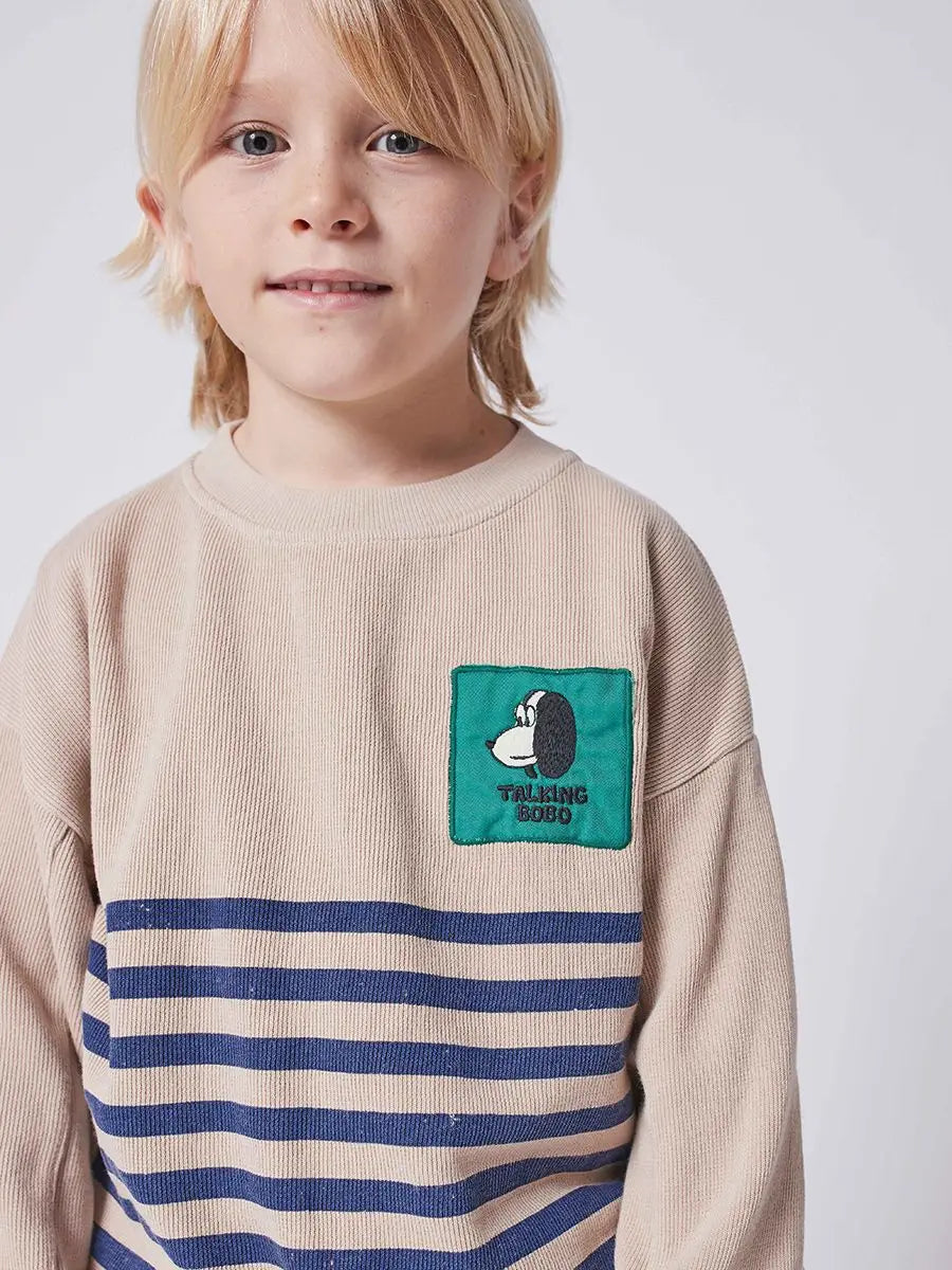 Kids Crewneck Sweatshirt with Animal, Flower and Letter Graphic Options, Long Sleeve Unisex Pullover for Boys and Girls Everyday Seasonal Layering