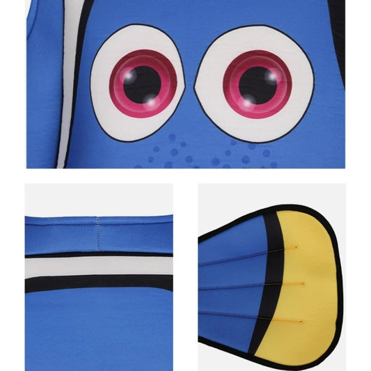 Adult Fish Costume Tunic in Orange Nemo or Blue Dory Style, One Size Cartoon Ocean Outfit for Halloween Cosplay and Themed Parties