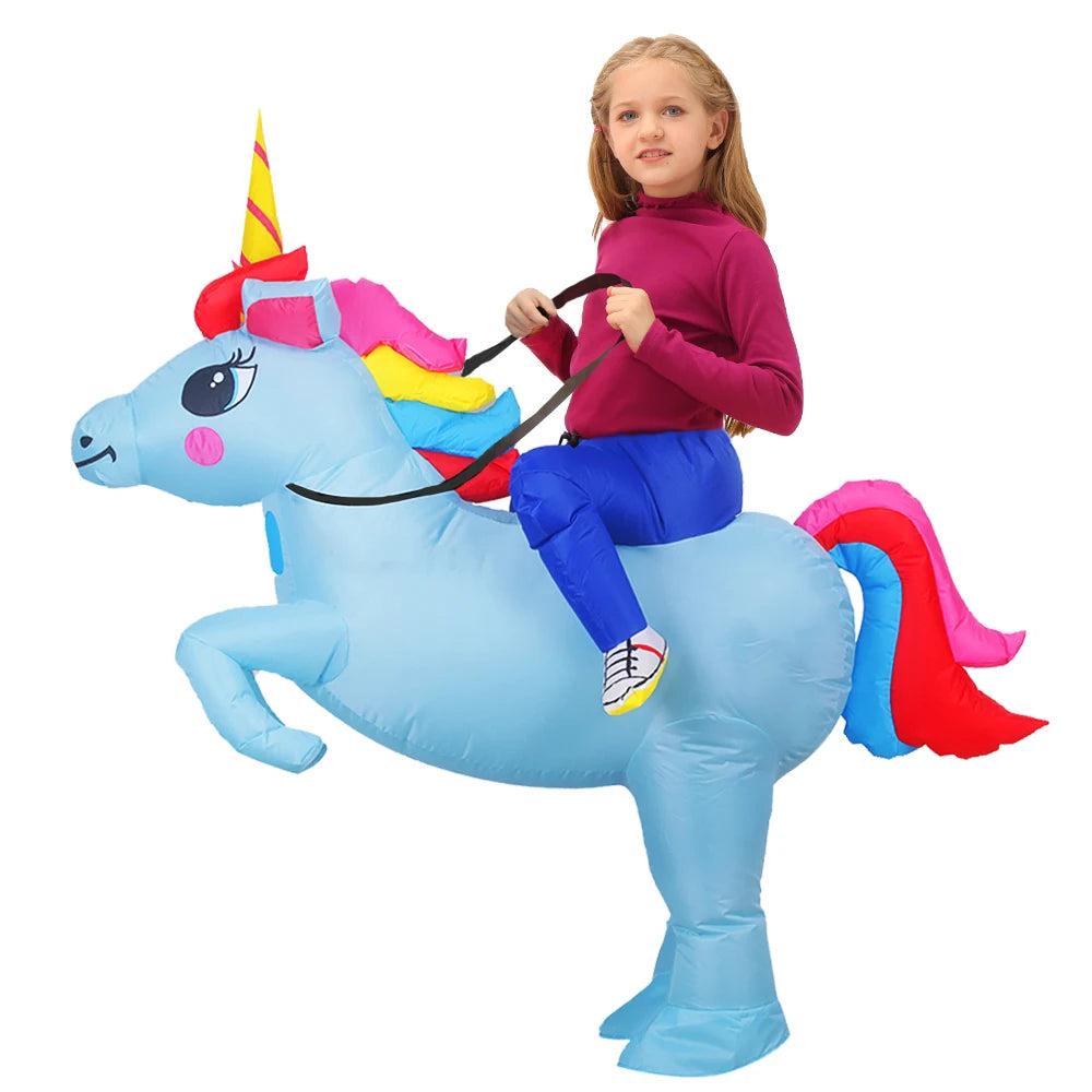 Kids Inflatable Animal Costume with Fan and Battery Case, Character Dress-Up Styles for Halloween, Purim and Themed Birthday Parties