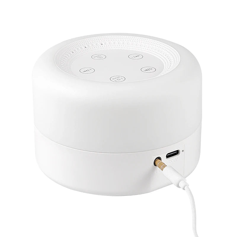 Color Light White Noise Machine with 7 Light Effects and 12 Sounds, 2000mAh Rechargeable Battery, Compact Sound Device for Nursery and Travel