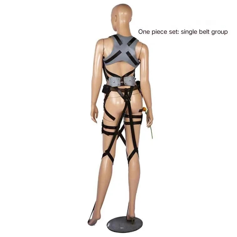 Attack on Titan Cosplay Costume with Recon Corps Jacket, Cloak and Harness Belt Options for Anime Conventions, Halloween and Character Dress-Up