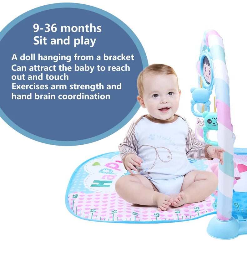 Baby Kick Piano Play Mat with Hanging Animal Toys and Illustrated Activity Surface, Multiple Model Designs for Supervised Tummy Time and Reaching
