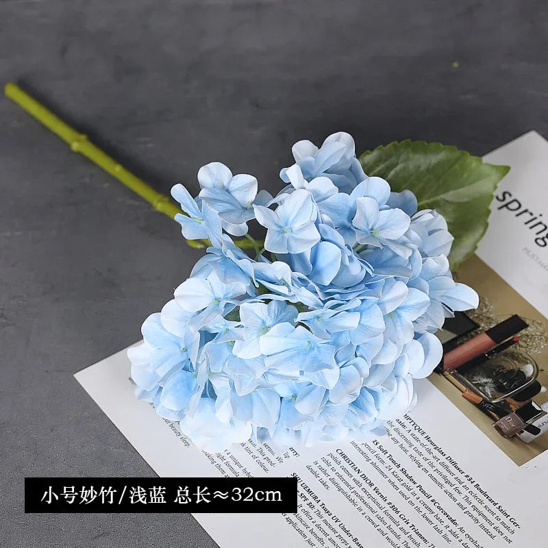 Real Touch Artificial Hydrangea Flowers, 10-Piece Latex Film Floral Set for Bridal Bouquets, Wedding Centerpieces and Home Decor