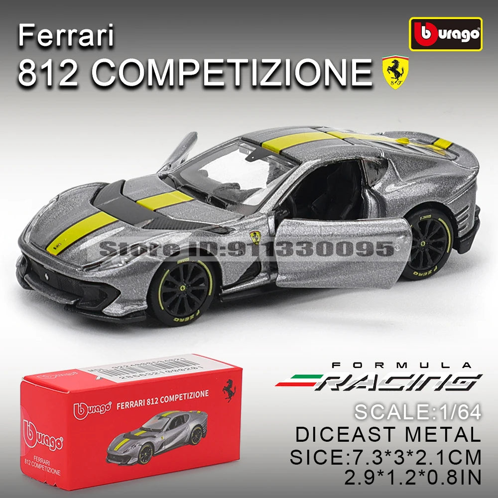 Bburago Ferrari Model Car, 1:64 Scale Diecast Metal Collectible with Daytona SP3, 488 GTB, F50 and More Sports Car Options for Display and Gifts