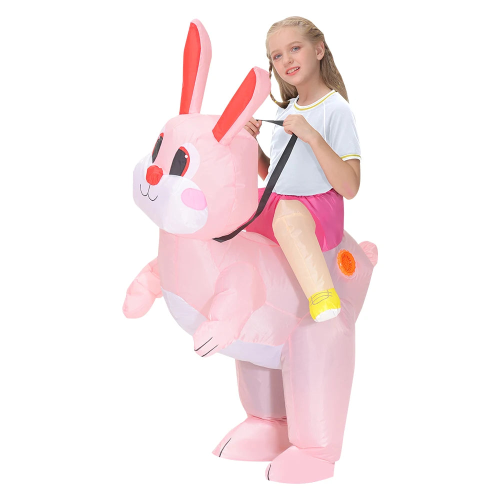 Kids Inflatable Animal Costume with Fan and Battery Case, Character Dress-Up Styles for Halloween, Purim and Themed Birthday Parties