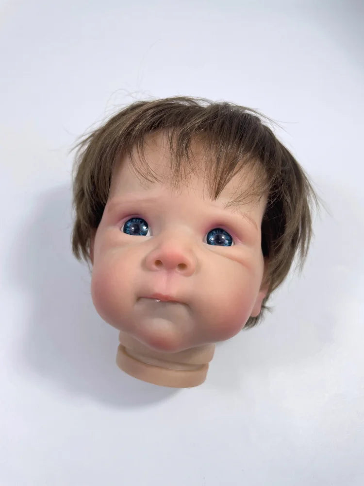 Painted Reborn Doll Kit, 18-Inch Bettie with Blue Eyes and Hand-Rooted Hair, Vinyl Head, Full Arms and Legs, Cloth Body for DIY Assembly