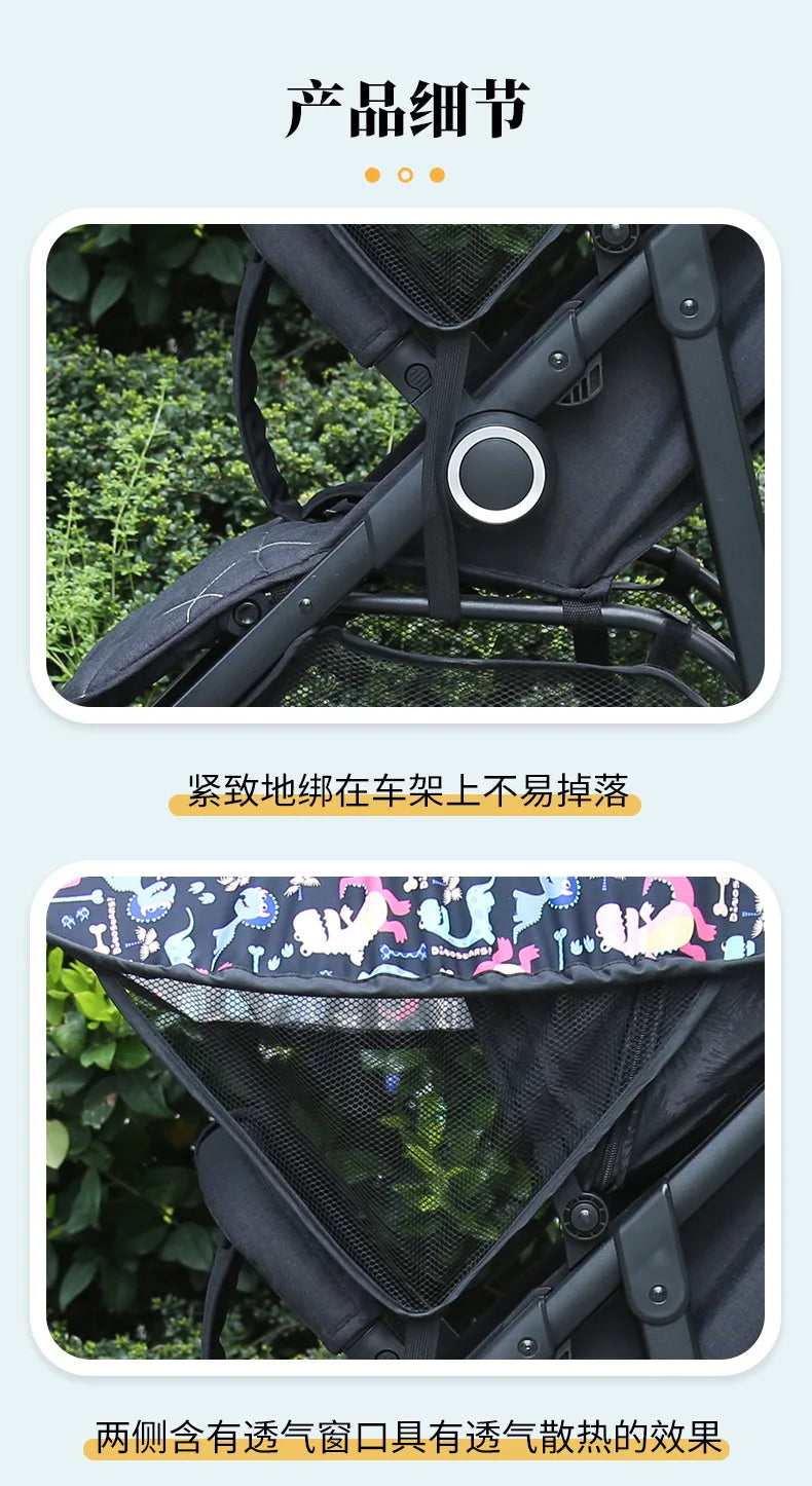 Baby Stroller Shade Extender, Pushchair Sun Awning in Black, Dinosaur, Bear or Star Designs for Extra Canopy Coverage on Outdoor Family Walks