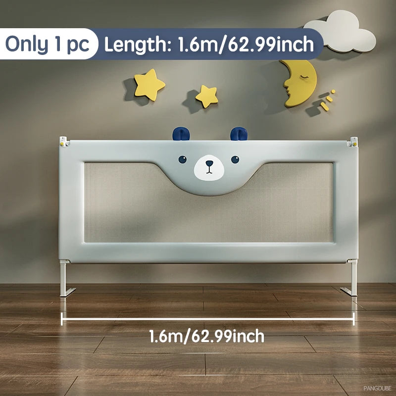 Height Adjustable Bed Rail by PANGDUBE, Single Mesh Guard Panel with Lift Mechanism, Removable Washable Fabric and Eight Length Options