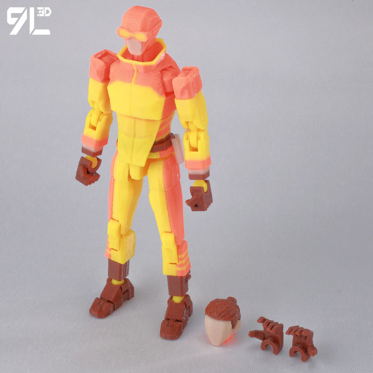 Articulated Superhero Action Figure, 3D Printed PETG Collectible with 30+ Poseable Joints, Interchangeable Parts and Accessories for Display