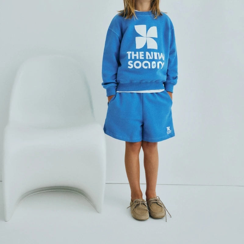 Kids Graphic Sweatshirts and Shorts Clothing Options, Colorful Letter Print Crewneck Tops and Casual Bottoms for Boys and Girls in Sizes 2Y-12Y