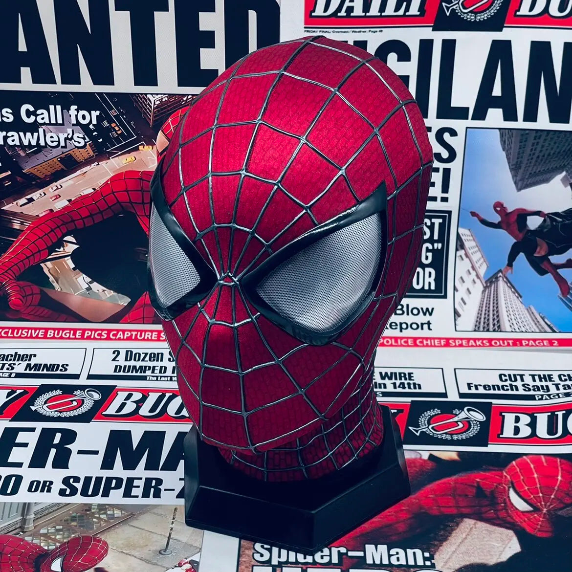 Spider-Man Cosplay Mask, Handmade Garfield-Version Inspired Collectible for Costume Photos, Halloween Events and Superhero Fan Birthday Gifts