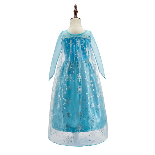 Girls Sequined Princess Costume Dress, Elsa and Anna Inspired Styles with Dress-Up Set Options for Christmas, Birthdays and Carnival Ages 3-10