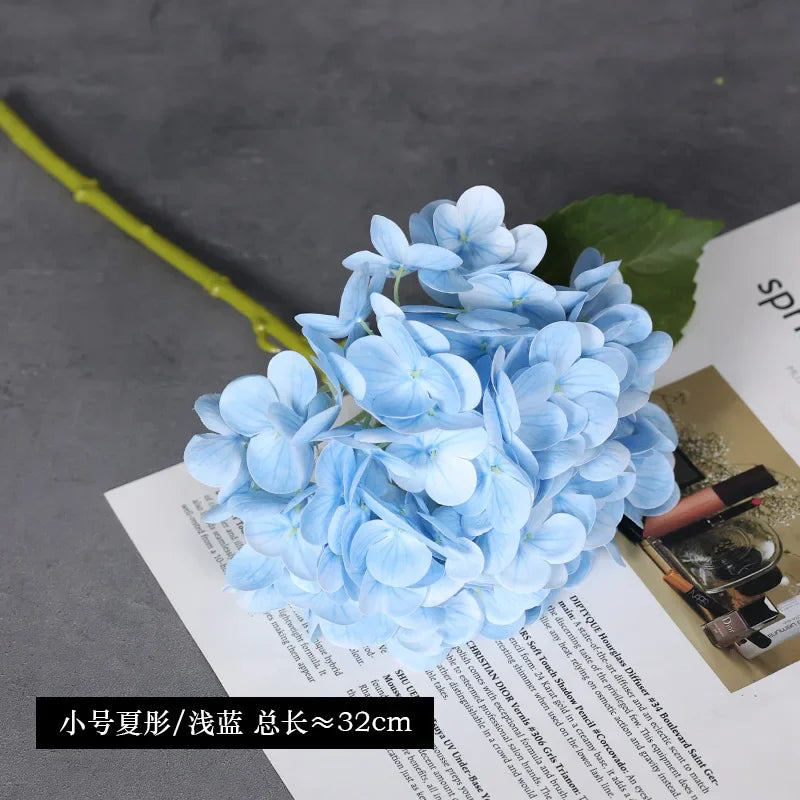 Real Touch Artificial Hydrangea Flowers, 10-Piece Latex Film Floral Set for Bridal Bouquets, Wedding Centerpieces and Home Decor