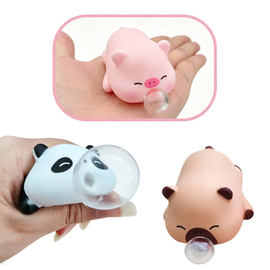 Animal Bubble Squeeze Fidget Toys, Cute Panda and Pig Squishies with Pop-Out Bubble Effect for Tactile Play, Desk Breaks and Novelty Gifts