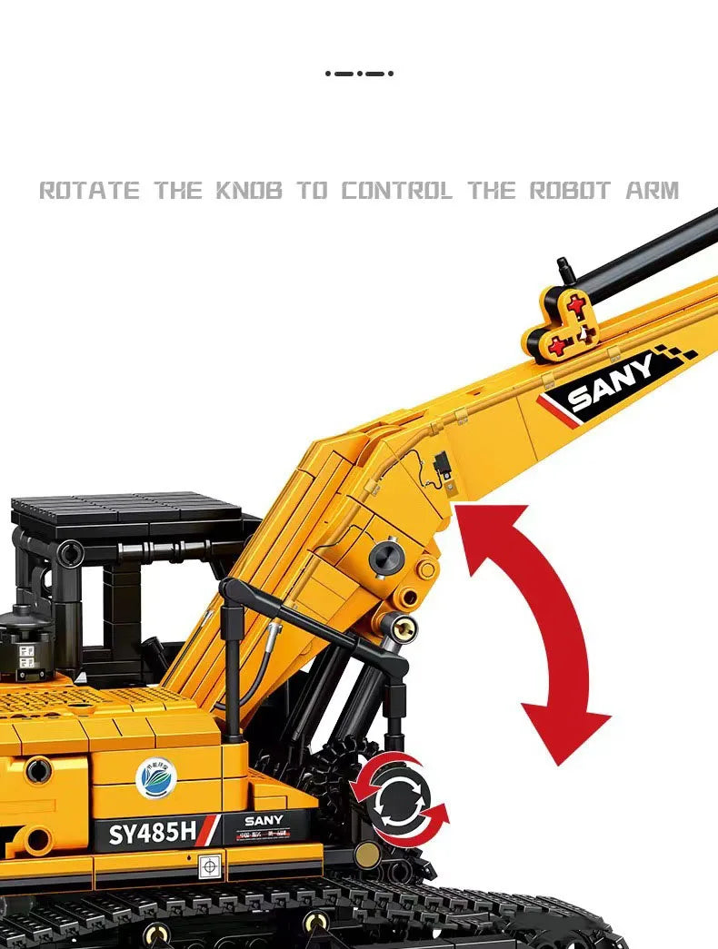 Excavator Building Set 1022 Pieces by SEMBO, Construction Vehicle Model with ABS Bricks, Instructions and Stickers for Ages 6+