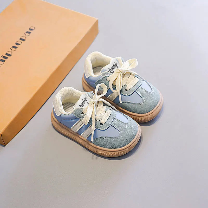 Kids' German Trainer Sneakers with Soft Soles, Anti-Slip Low-Top Casual Shoes for Boys and Girls, Spring and Fall Everyday Wear