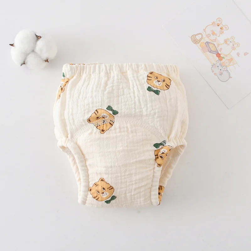 Printed Cotton Potty Training Pants, Single Reusable Learning Underwear with Pull-On Waist for Babies and Toddlers in Sizes 80–110