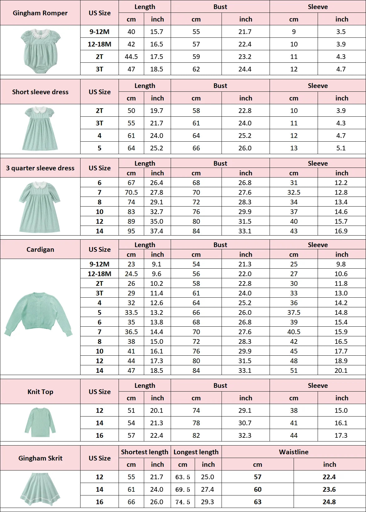 Sage Green Gingham Kids Outfits with Cotton Girls Dress and Baby Romper Options, Lyocell Knit Layers and Boys Separates for Sibling Family Photos