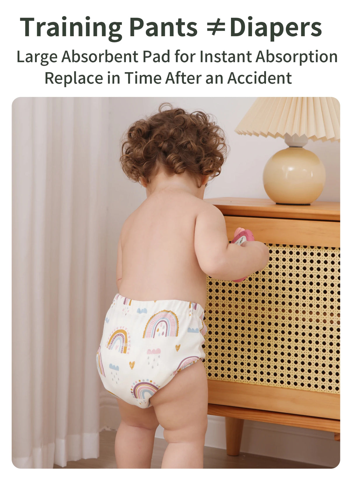 6-Layer Cotton Training Pants, 3-Pack Reusable Toddler Potty Underwear with Elastic Waist and Printed Designs in 90 cm and 100 cm Size Options