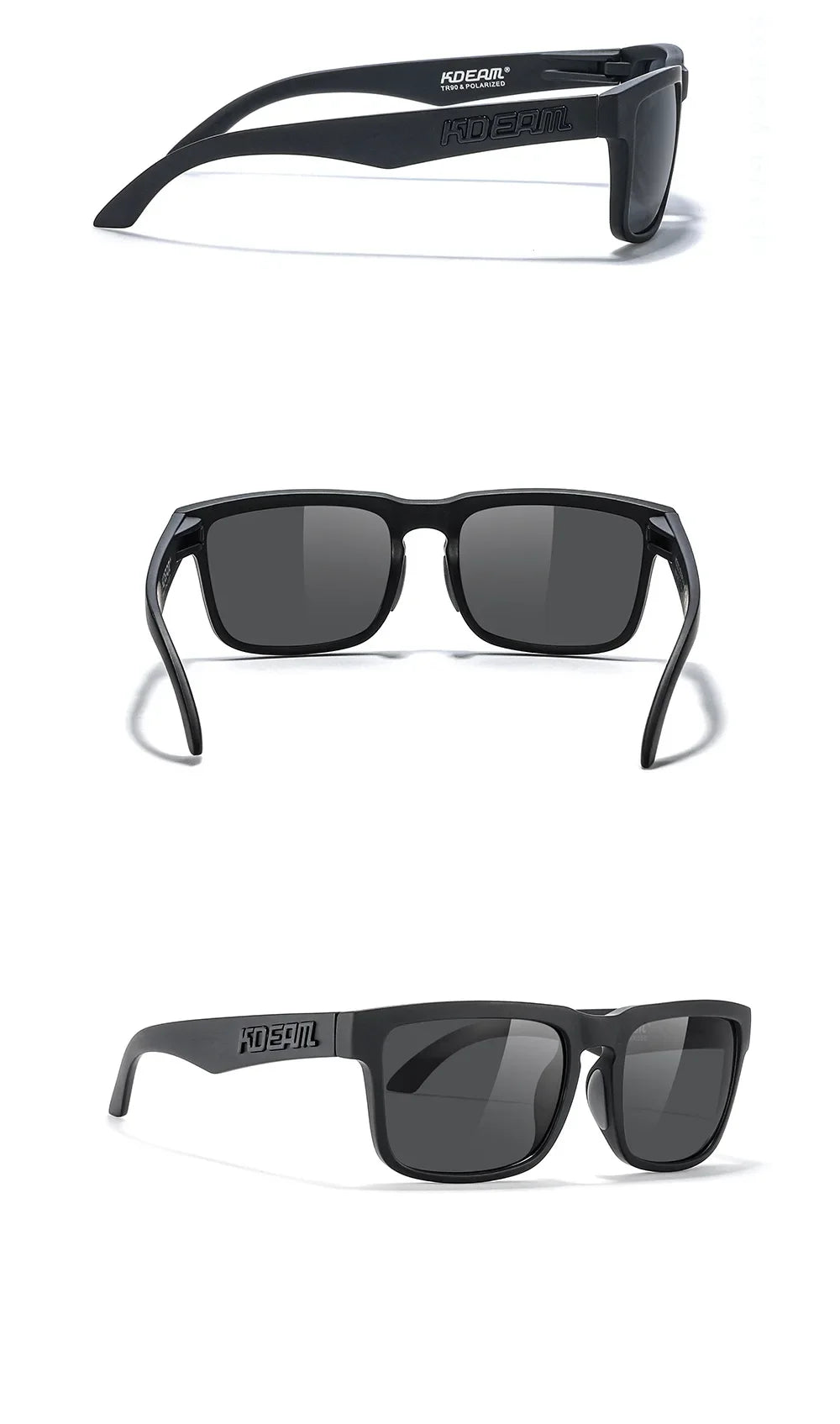 Kids Square Polarized Sunglasses by KDEAM, Lightweight TR90 Frames with Silicone Nose Pads for Boys and Girls Outdoor Play and Travel