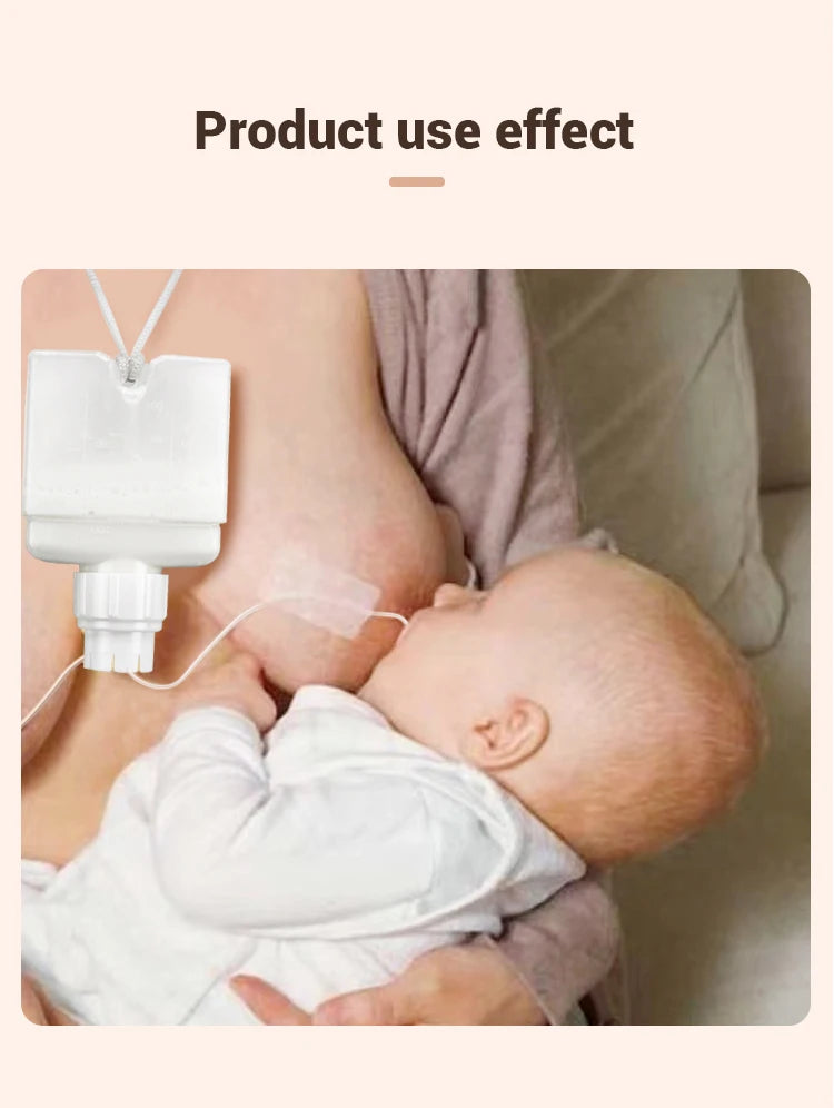 Supplemental Nursing System with Milk Collection Bottle and Feeding Tube, Polypropylene Breastfeeding Aid Kit for Assisted Feeding Routines