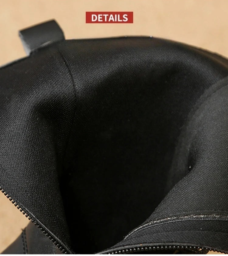 Girls Mid-Calf Lace-Up Boots with Side Zippers, Chunky Lug-Style Soles and Back Pull Tabs, Fall Winter Fashion Footwear in Sizes 27-36