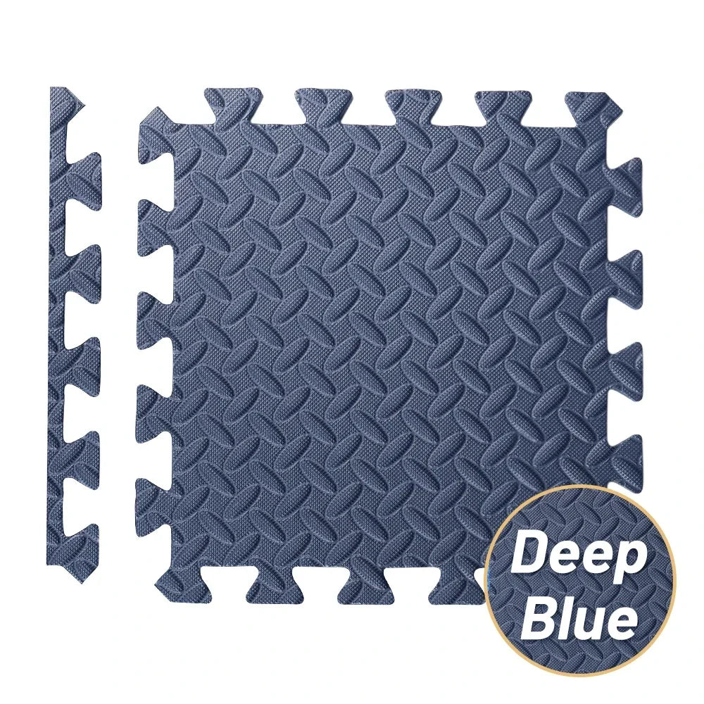 Foam Gym Flooring Tiles with Interlocking Puzzle Edges, Textured EVA 30 cm Floor Mats for Home Workouts and Supervised Playroom Activities