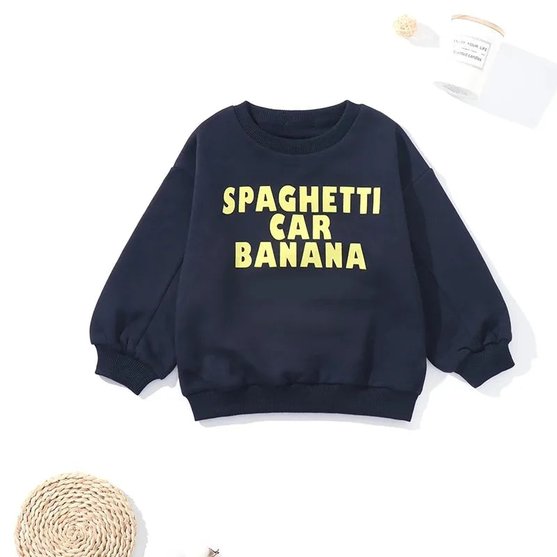Kids Crewneck Sweatshirt with Animal, Flower and Letter Graphic Options, Long Sleeve Unisex Pullover for Boys and Girls Everyday Seasonal Layering