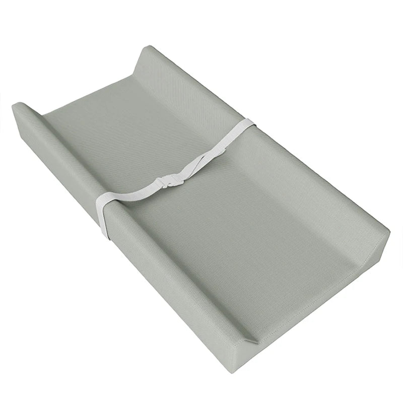 Diaper Changing Pad with Printed or Solid Color Designs, Contoured Sides and Buckle Strap, Wipeable Baby Mat for Dresser and Changing Table Care