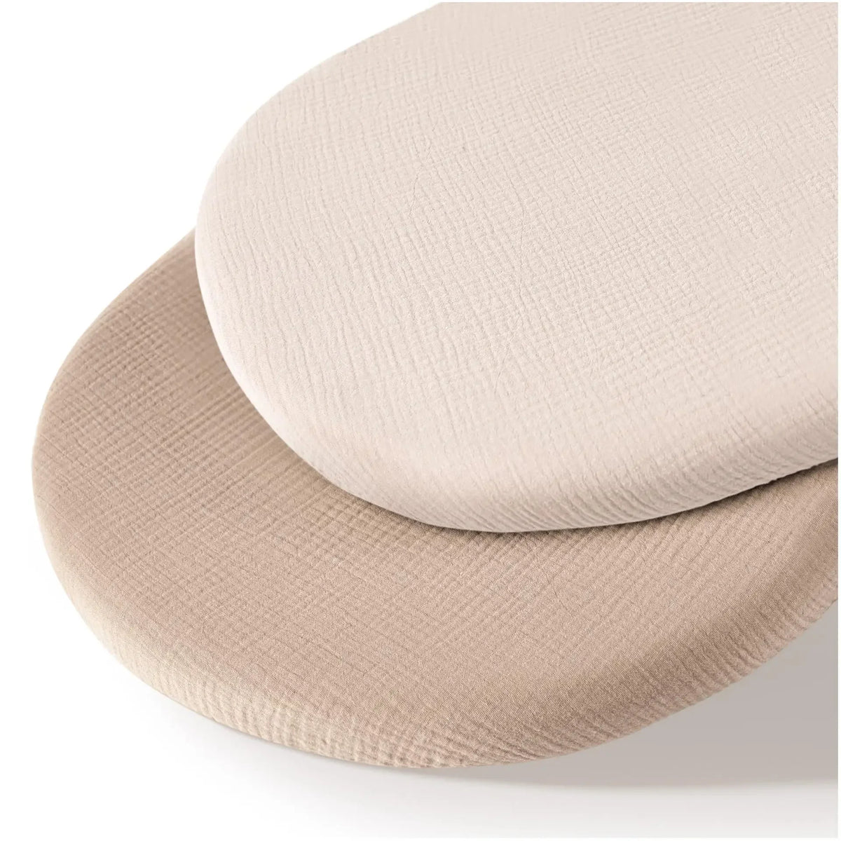 Cotton Bassinet Mattress Covers 2-Pack, Removable Washable Cradle Fitted Sheets with Textured Fabric for Compatible Nursery Mattresses