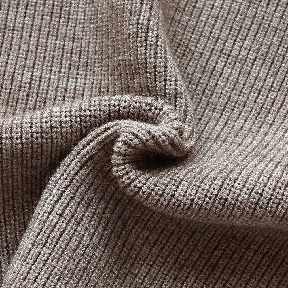 Kids Ribbed Turtleneck Sweater for Boys and Girls, Long Sleeve Knit Pullover in Beige, Brown or Black for Spring and Fall Layering, Sizes 12M-6T