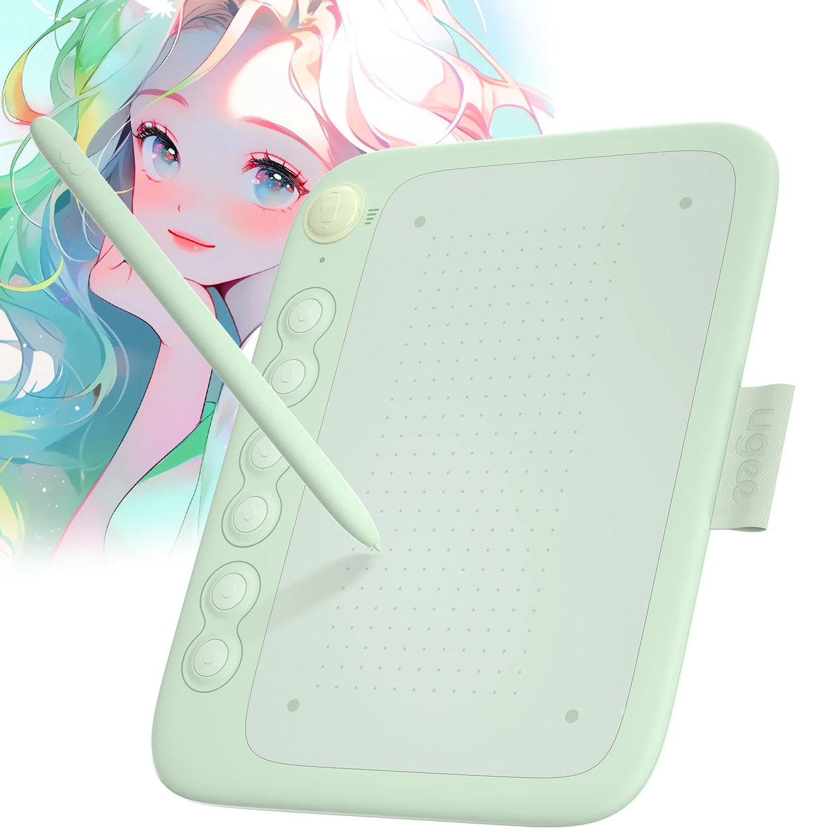 Compact Graphics Tablet UGEE Q6, 6-Inch Drawing Pad with Battery-Free Stylus, 8192 Pressure Levels, 60 Degree Tilt and 6 Shortcut Keys