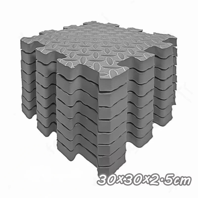 Modular Baby Floor Padding Tiles, 30 cm Interlocking Squares with 2.5 cm Thickness in 1, 4, 6 or 8-Piece Options for Supervised Nursery Play