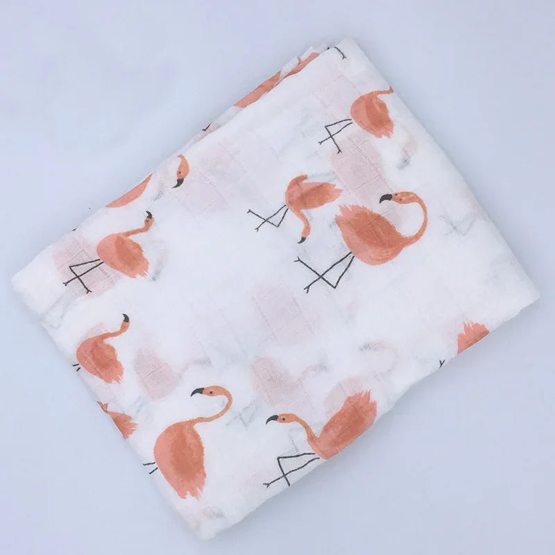 Printed Cotton Muslin Receiving Blanket for Babies with Space, Animal and Floral Designs, Approx. 120 x 120 cm Square Wrap with Smaller Mountain Option