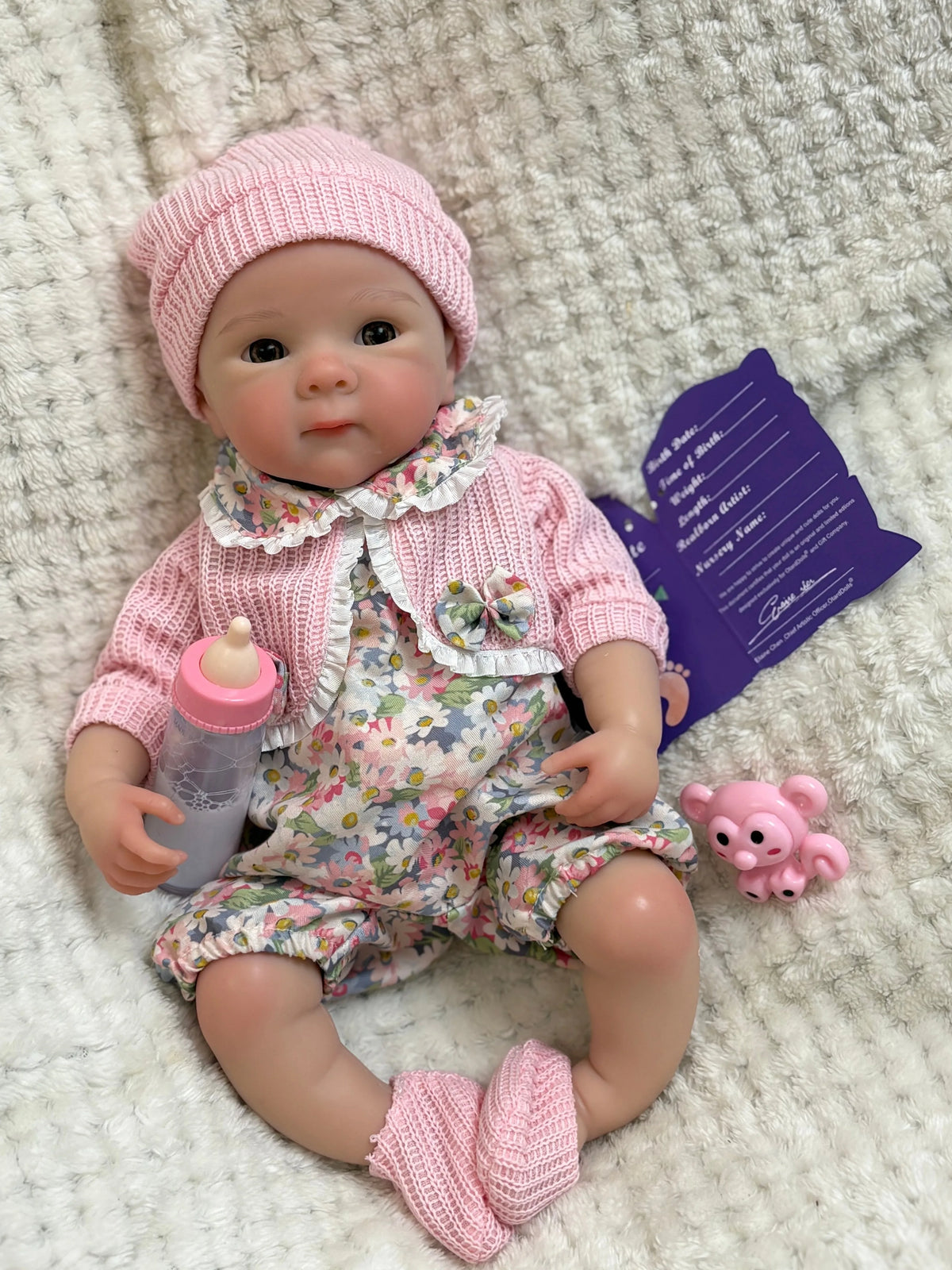 Handmade Reborn Baby Doll, 13-Inch Pascale Full Body Soft Silicone Girl with Hand-Painted Details and Open-Mouth Design for Gentle Collecting