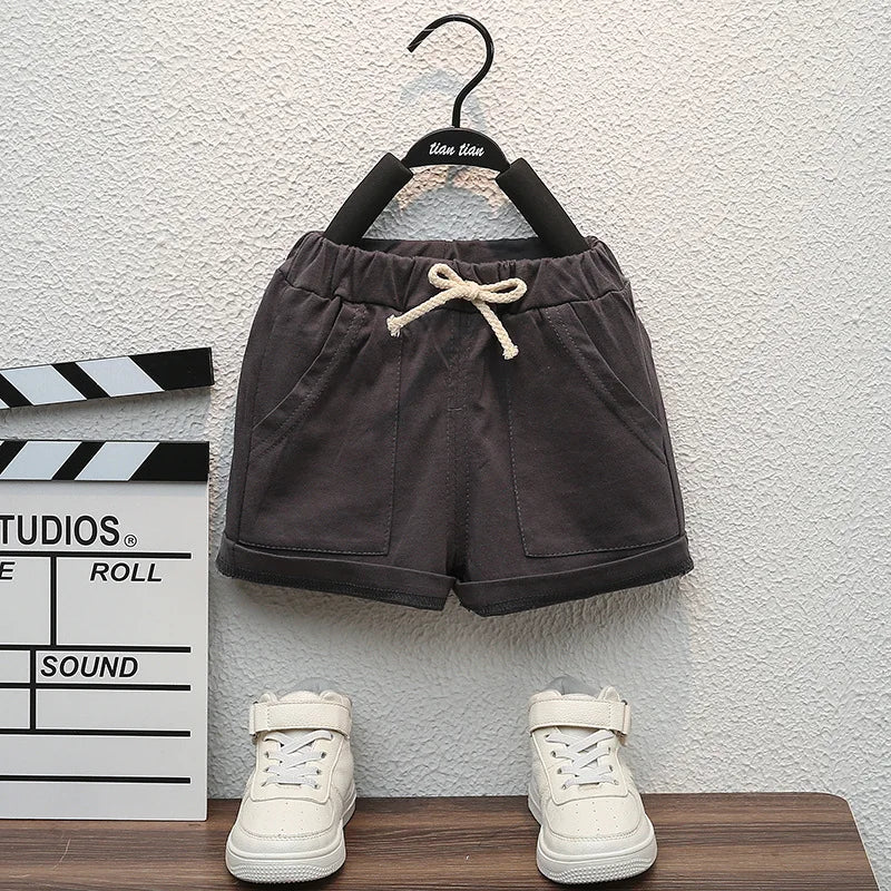 Baby Boys Colorblock T-Shirt and Pocket Shorts Set with Letter F Print, Two-Piece Cotton Summer Outfit for Infants and Toddlers, 9M–5T