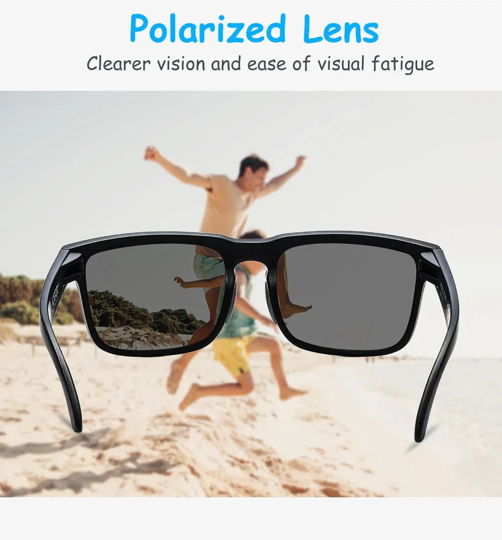 Kids Square Polarized Sunglasses by KDEAM, Lightweight TR90 Frames with Silicone Nose Pads for Boys and Girls Outdoor Play and Travel